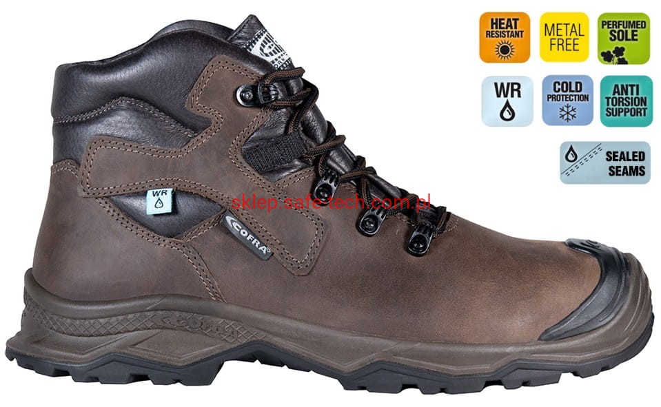 Buty robocze z podnoskiem Cofra Stub S7S HI CI HRO LG SC FO SR (widok z piktogramami)