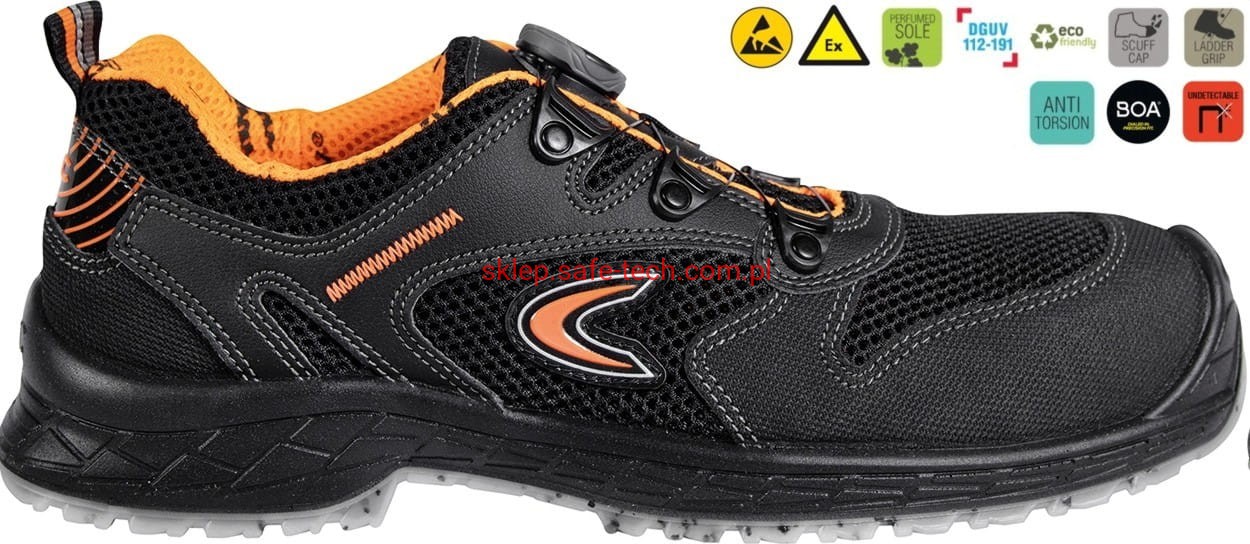 Buty robocze z podnoskiem Cofra Teram ESD S1 PS LG SC FO SR (widok z piktogramami)