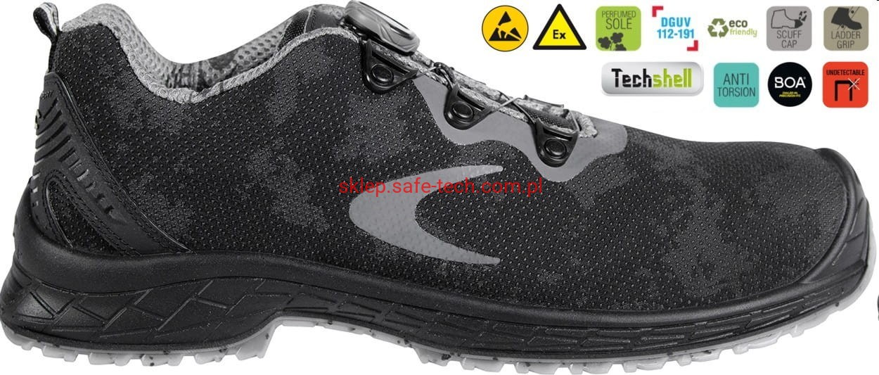 Buty robocze z podnoskiem Cofra Templet ESD S3S LG SC FO SR (widok z piktogramami)