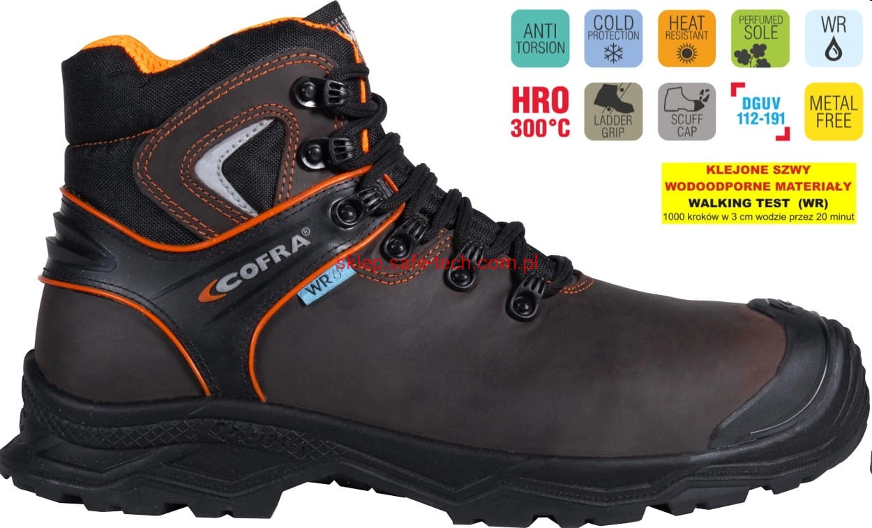 Buty robocze z podnoskiem Cofra Cermis S7S HI CI HRO LG SC FO SR (widok z piktogramami)