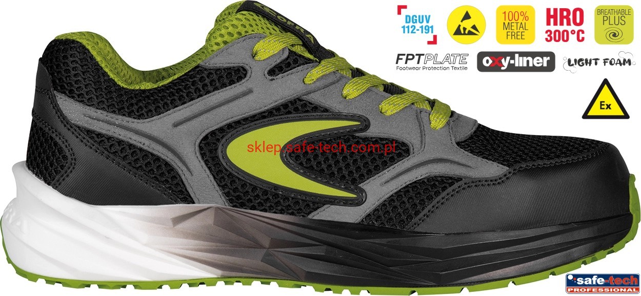 Buty robocze z podnoskiem Cofra Strivor ESD S1 PS HRO FO SR (widok z piktogramami)