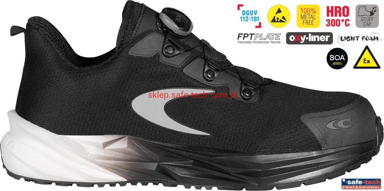 Buty robocze z podnoskiem Cofra Torkon ESD S1 PS HRO SC FO SR (widok z piktogramami)