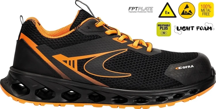 Buty robocze z podnoskiem Cofra Kombo ESD S1 PS FO SR (widok z piktogramami)