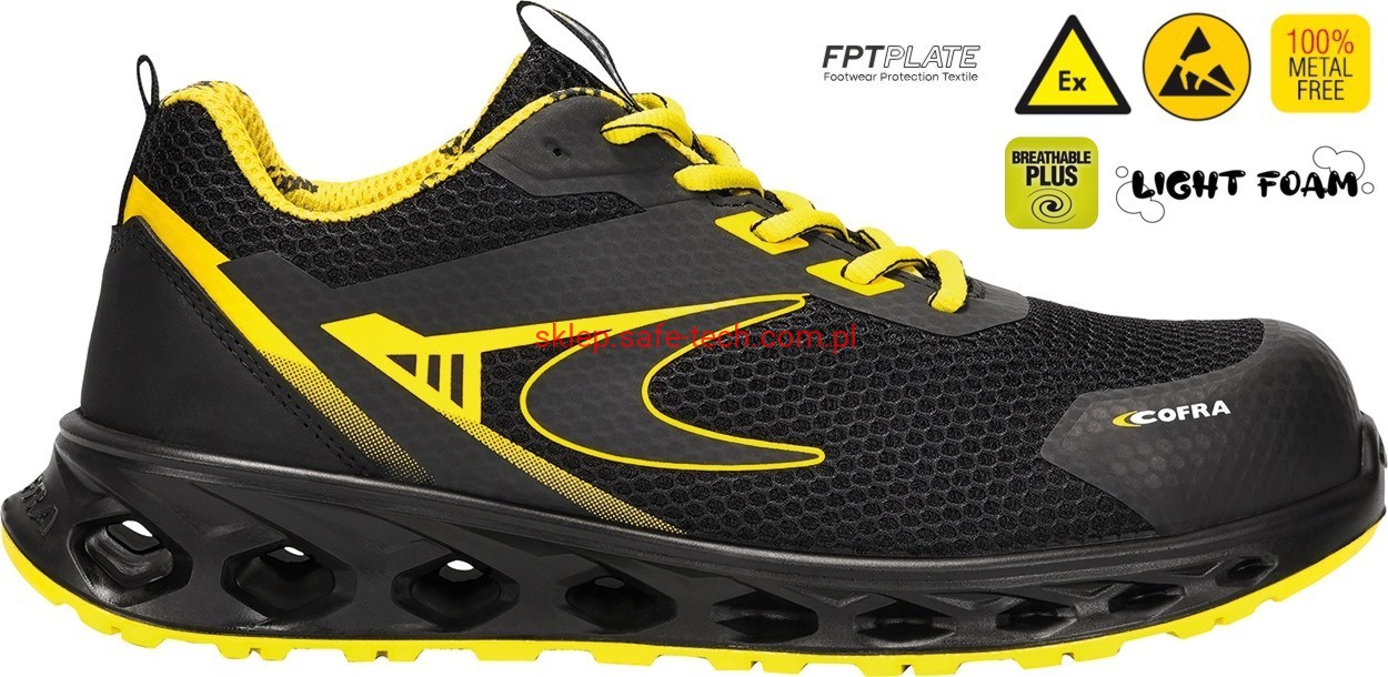 Buty robocze z podnoskiem Cofra Gait ESD S1 PS FO SR (widok z piktogramami)