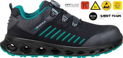 Buty robocze z podnoskiem Cofra Rumbe ESD S3S FO SR (widok z piktogramami)