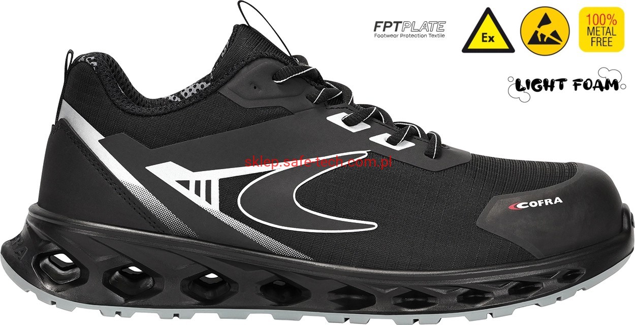 Buty robocze z podnoskiem Cofra Boost ESD S3S FO SR (widok z piktogramami)