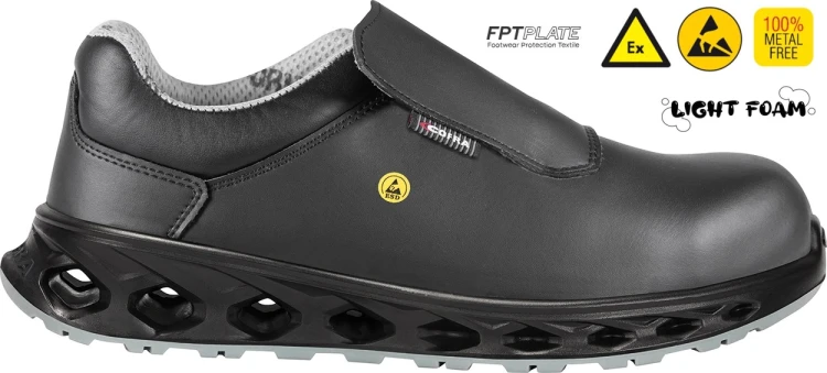Buty robocze z podnoskiem Cofra Sanitation ESD S3S FO SR (widok z piktogramami)