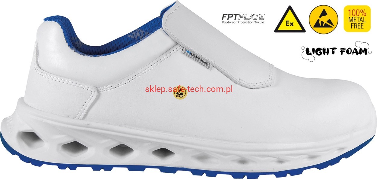 Buty robocze z podnoskiem Cofra Hygiene ESD S3S FO SR (widok z piktogramami)