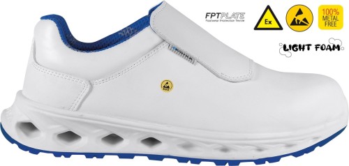 Buty robocze z podnoskiem Cofra Hygiene ESD S3S FO SR (widok z piktogramami)