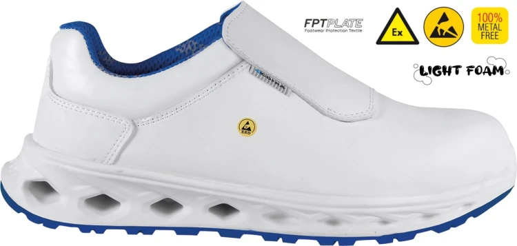 Buty robocze z podnoskiem Cofra Hygiene ESD S3S FO SR (widok z piktogramami)