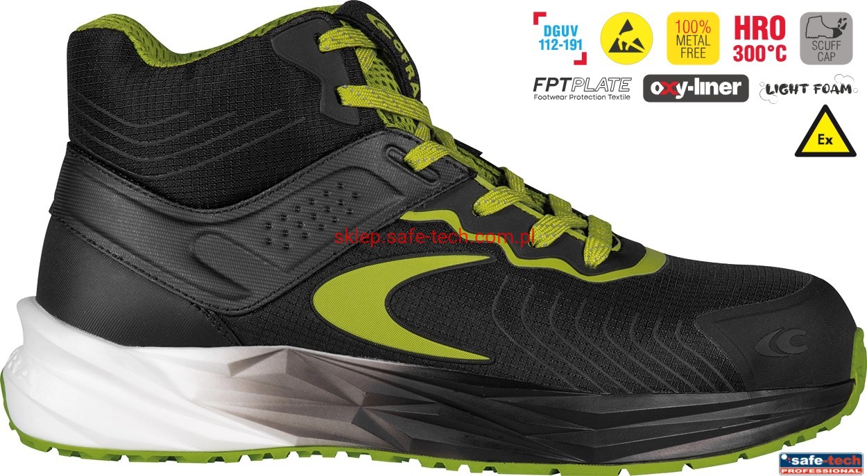 Buty robocze z podnoskiem Cofra Quantix ESD S3S HRO SC FO SR (widok z piktogramami)