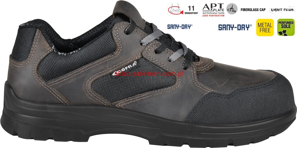 Buty robocze z podnoskiem Cofra Pirano S3L FO SR (widok z piktogramami)