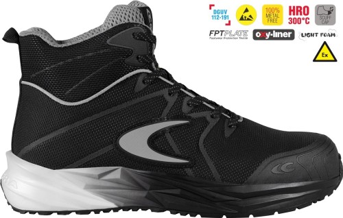 Buty robocze z podnoskiem Cofra Lorien ESD S3S HRO SC FO SR (widok z piktogramami)