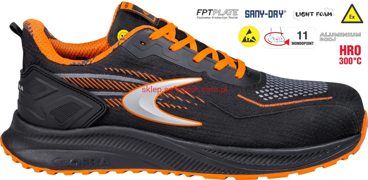 Buty robocze z podnoskiem Cofra Reactive ESD S3S HRO FO SR (widok z piktogramami)