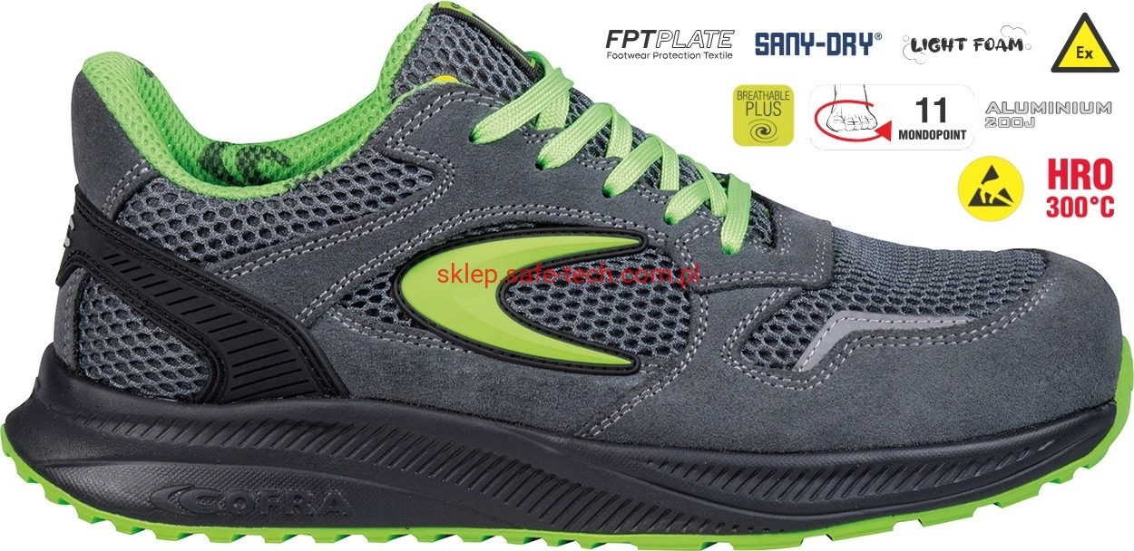 Buty robocze z podnoskiem Cofra Lift ESD S1 PS HRO FO SR (widok z piktogramami)