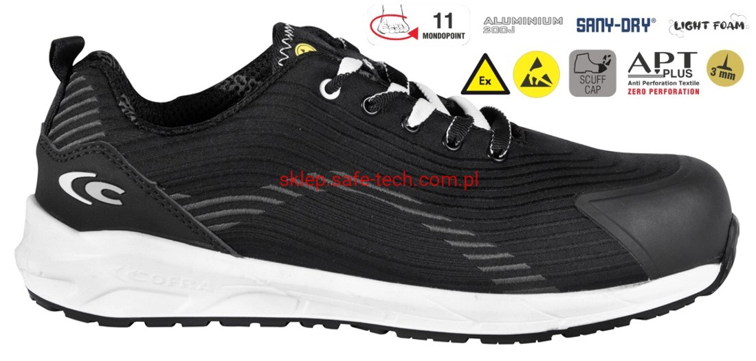 Buty robocze z podnoskiem Cofra Peckdeck ESD S3S SC FO SR (widok z piktogramami)