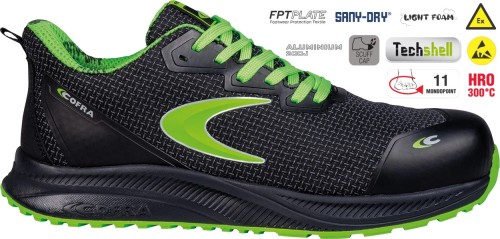 Buty robocze z podnoskiem Cofra Biogas ESD S3S HRO SC FO SR (widok z piktogramami)