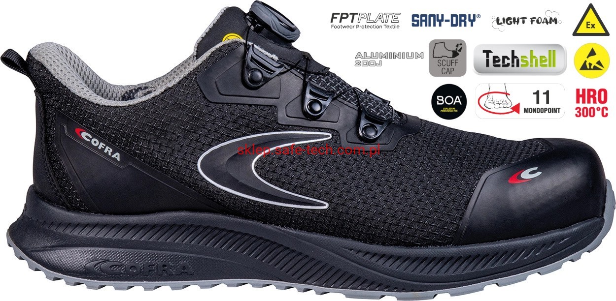 Buty robocze z podnoskiem Cofra Nea ESD S3S HRO SC FO SR (widok z piktogramami)