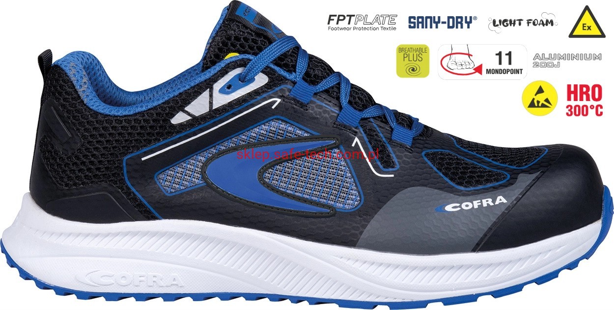 Buty robocze z podnoskiem Cofra Piuma ESD S1 PS HRO FO SR (widok z piktogramami)