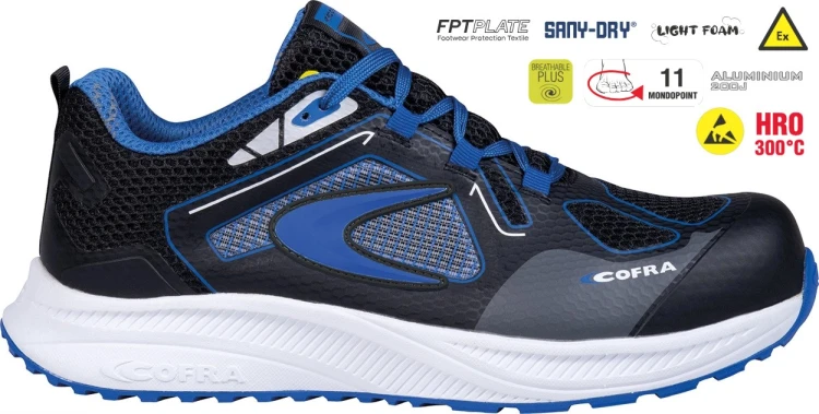 Buty robocze z podnoskiem Cofra Piuma ESD S1 PS HRO FO SR (widok z piktogramami)