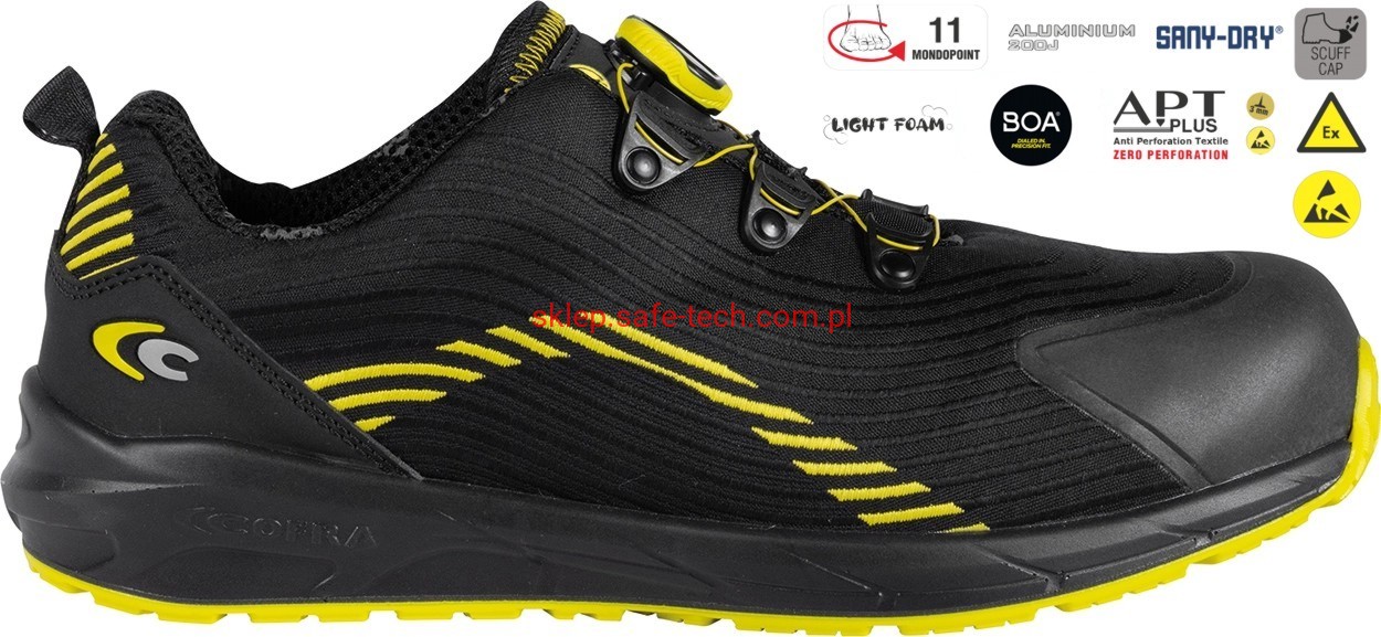 Buty robocze z podnoskiem Cofra Freestyle ESD S3S SC FO SR (widok z piktogramami)