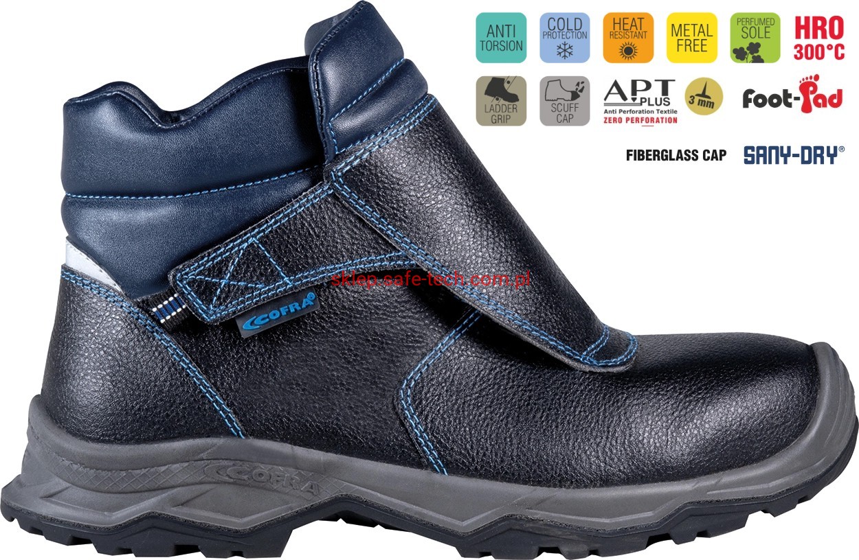 Buty spawalnicze Cofra Refuge S3S HI CI SC SR HRO FO LG (widok z piktogramami)
