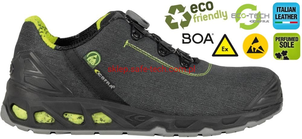 Buty robocze z podnoskiem Cofra Lux ESD S3S FO SR  (widok z piktogramami)