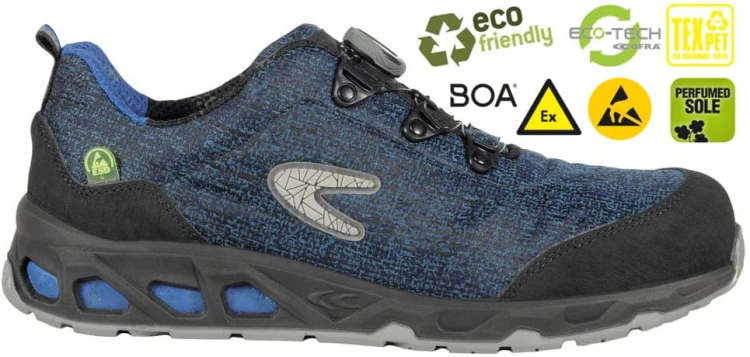 Buty robocze z podnoskiem Cofra Recycle ESD S1 P SRC (widok z piktogramami)