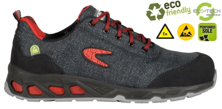 Buty robocze z podnoskiem Cofra Rainproof ESD S3S FO SR (widok z piktogramami)