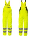 Ogrodniczki zimowe Hi-Viz jednokolorowe żółty (front, back).JPG