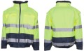 Kurtka zimowa komfortowa 2-kolorowa Hi-Viz (żółlty-granatowy) front-back.JPG