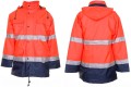 Kurtka parka 2-kolorowa zimowa ostrzegawcza (pomarańczowy-granatowy) front-back.JPG